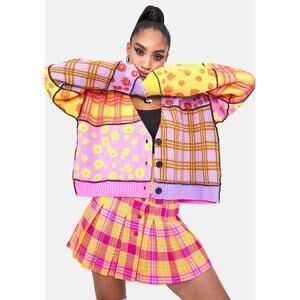 The Ragged Priest Patchwork Cropped Cardigan S/M